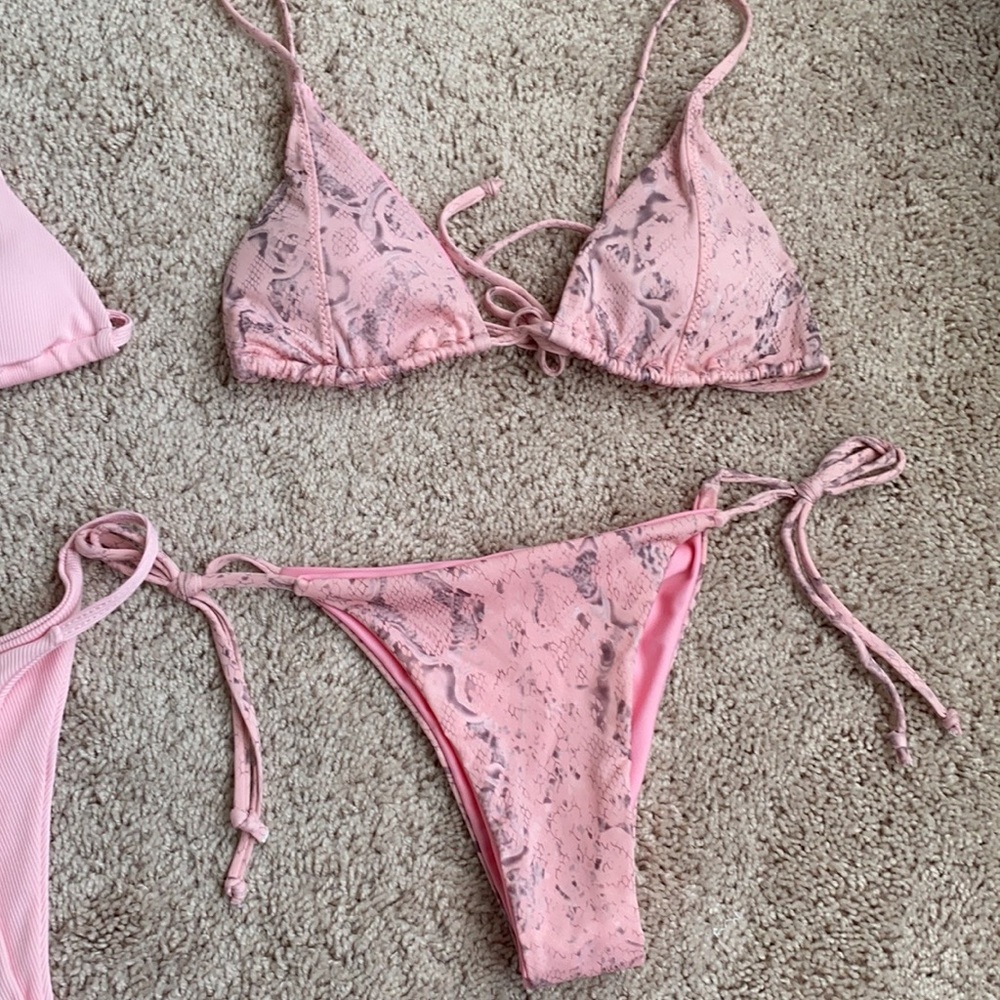 SHEIN pink snake bikini